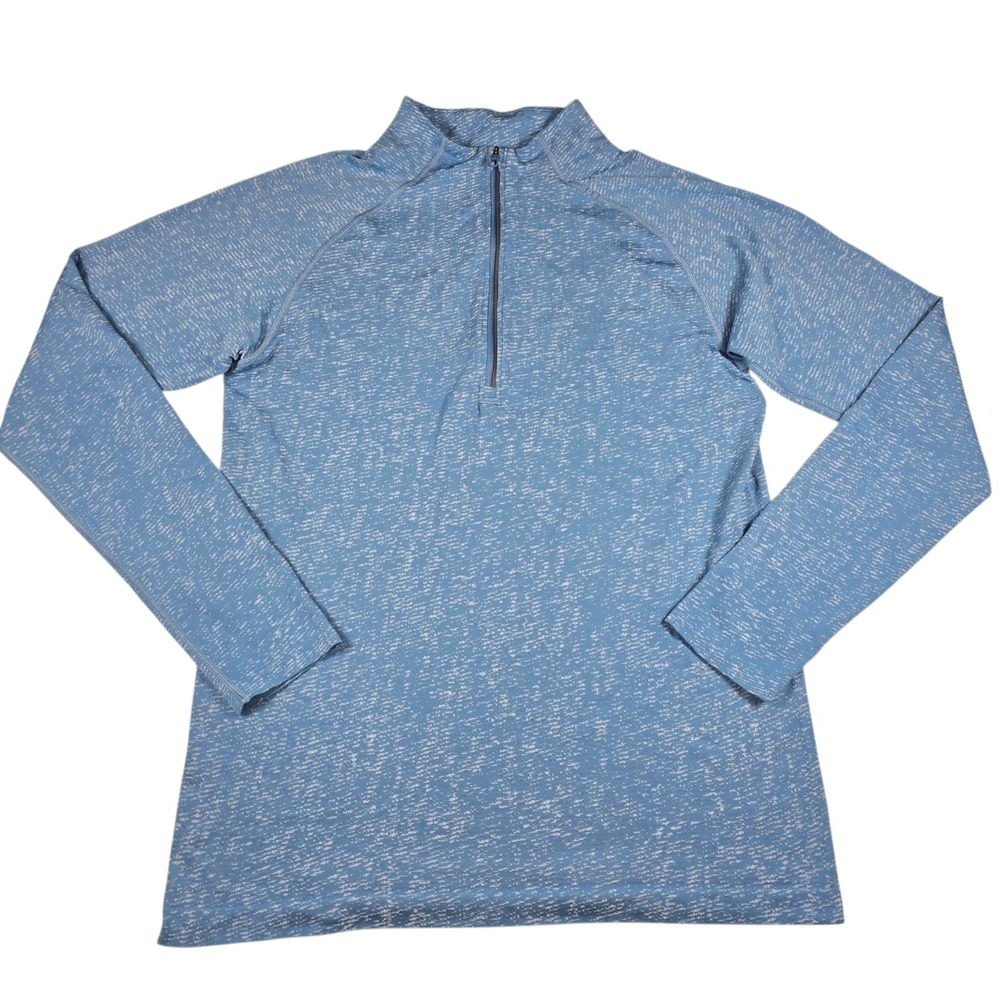 Lululemon Metal Vent Tech Heather Blue 1/2 Zip Performance Pullover Men's Size S